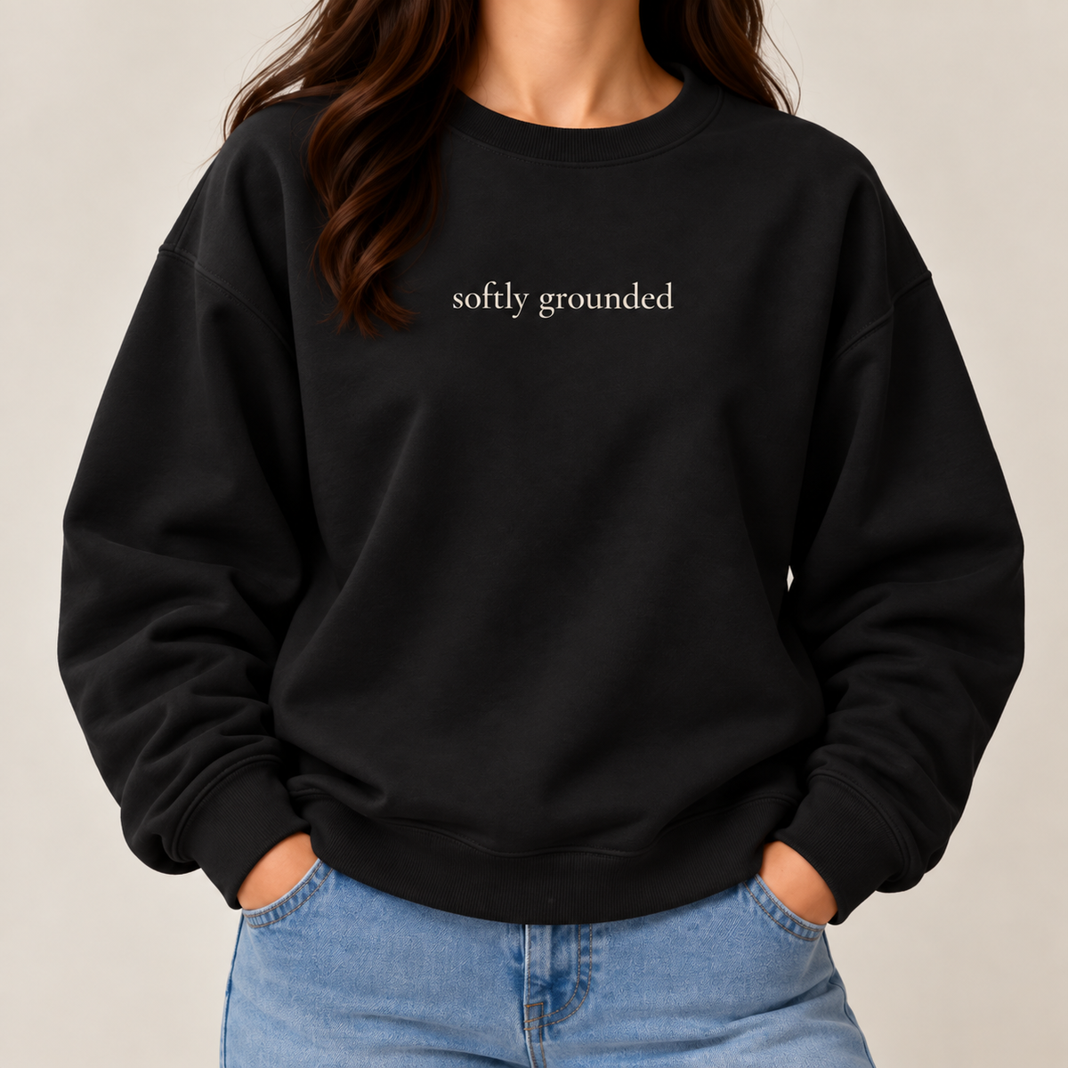 Softly Grounded Crewneck Sweatshirt | Minimalist Unisex Sweatshirt