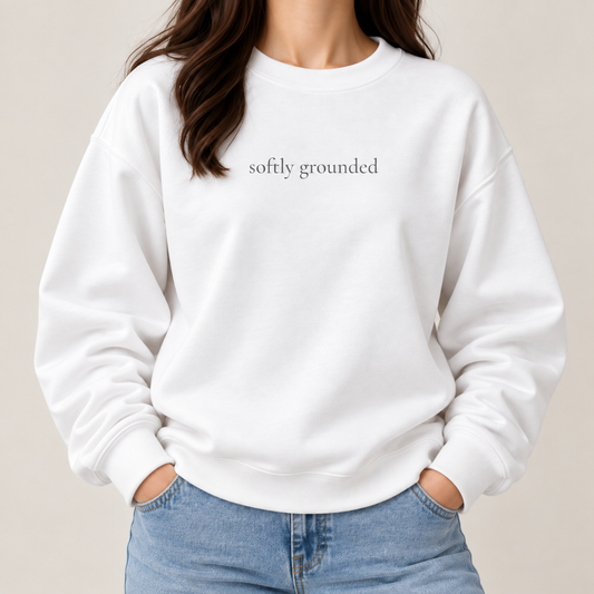 Softly Grounded Crewneck Sweatshirt | Minimalist Unisex Sweatshirt