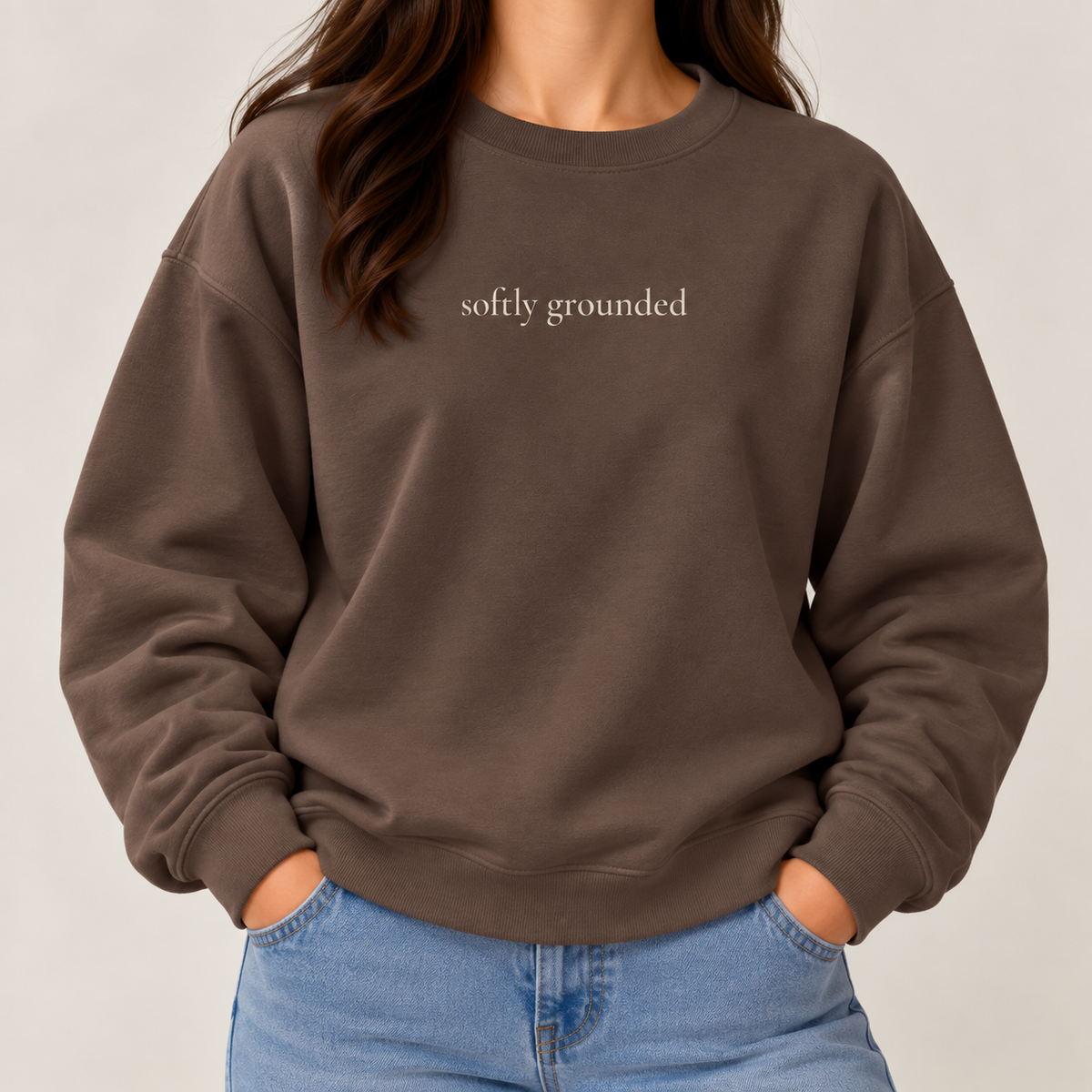 Softly Grounded Crewneck Sweatshirt | Minimalist Unisex Sweatshirt