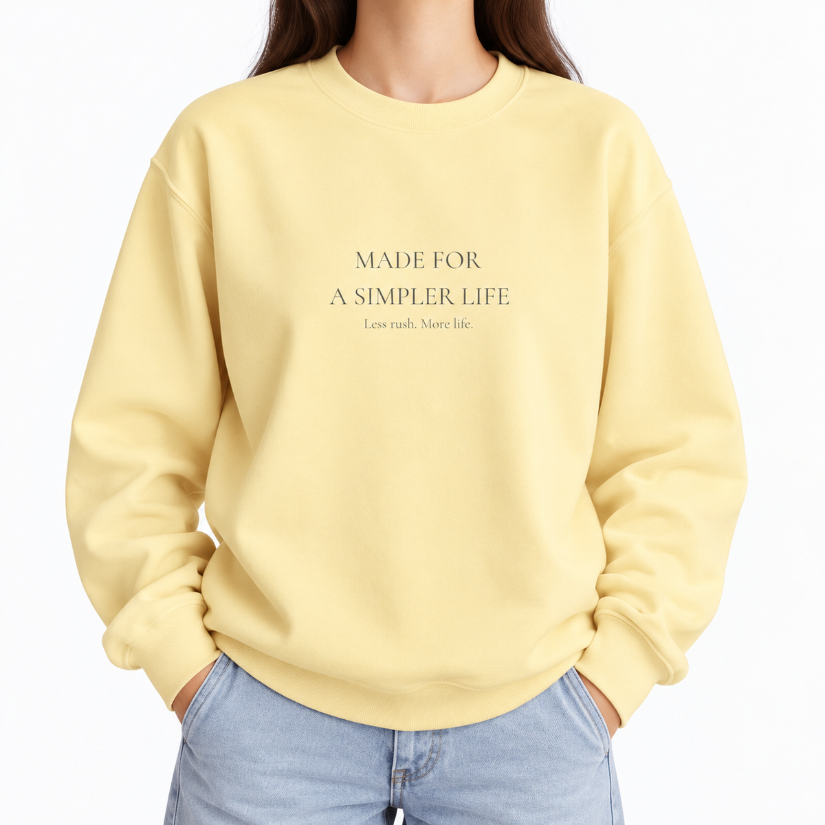 Made for a Simpler Life Crewneck Sweatshirt | Minimalist Unisex Sweatshirt