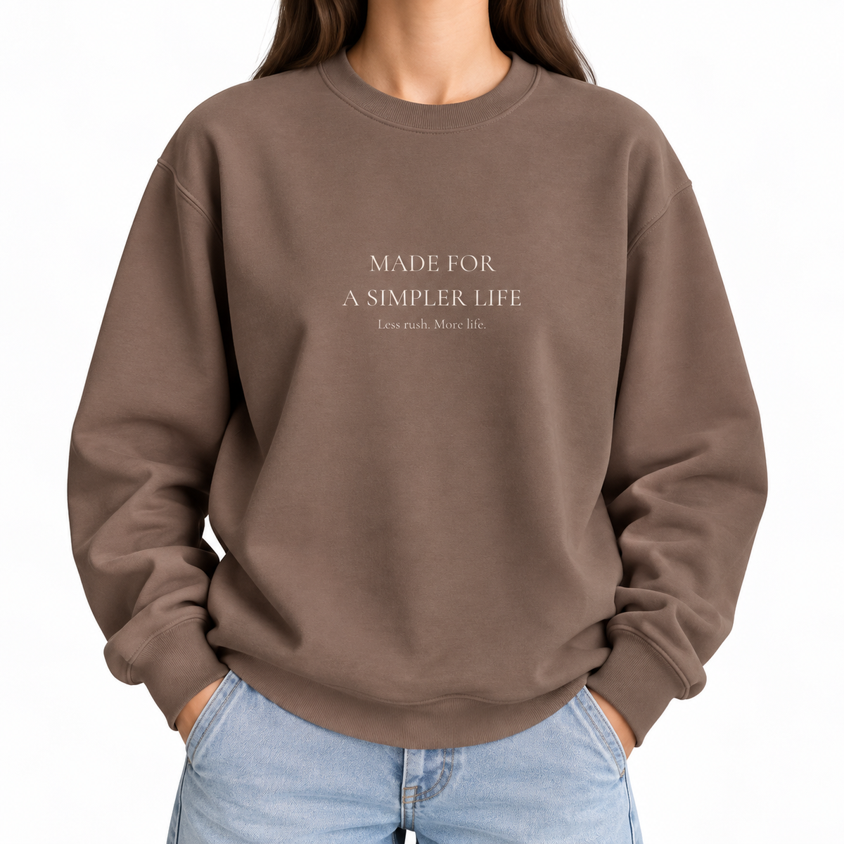 Made for a Simpler Life Crewneck Sweatshirt | Minimalist Unisex Sweatshirt